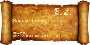 Radits Lenke névjegykártya